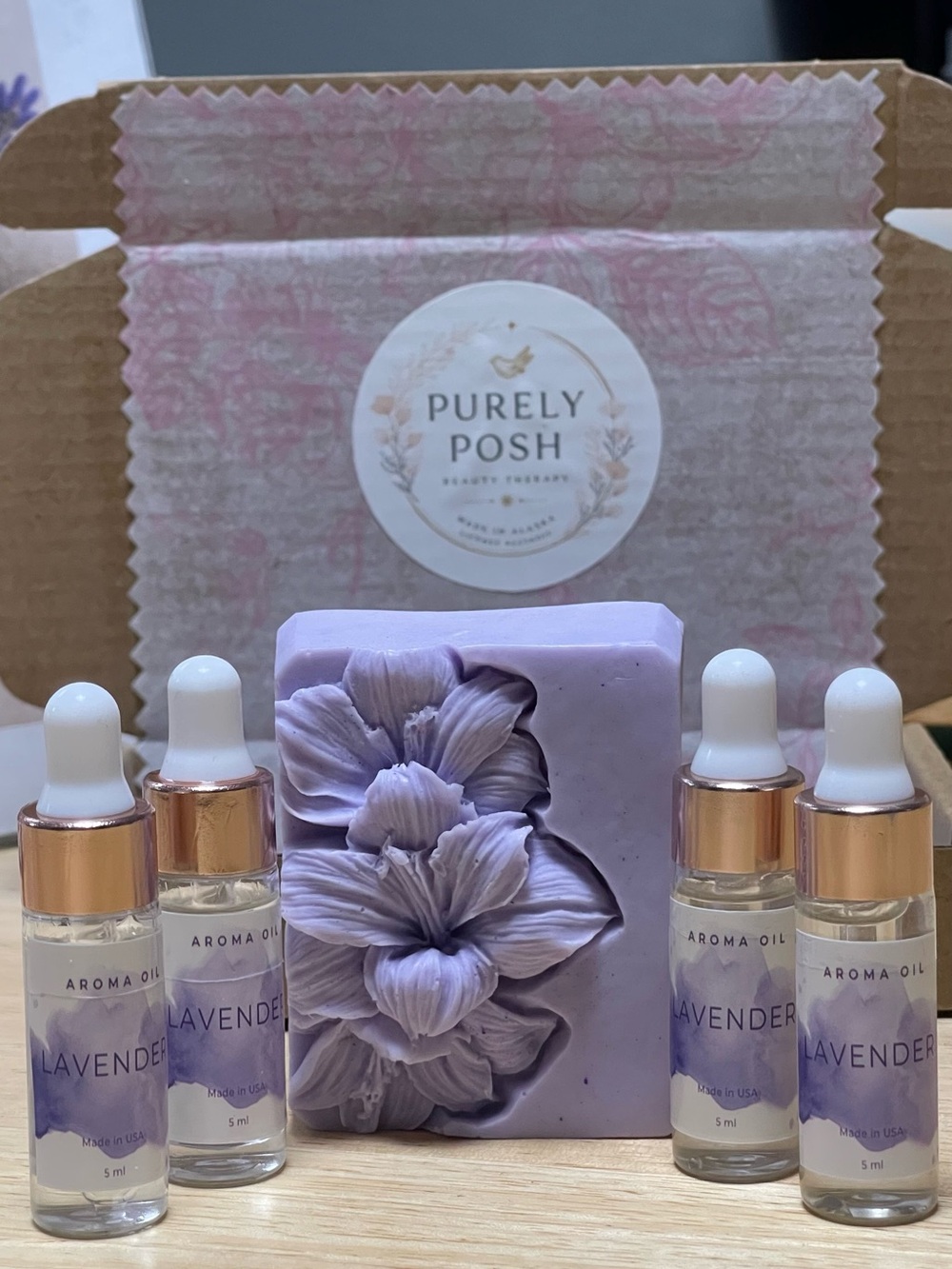 Lavender Goat Milk Soap & Aroma Oil Gift Set | Eco Gift Box | Handmade in Alaska
